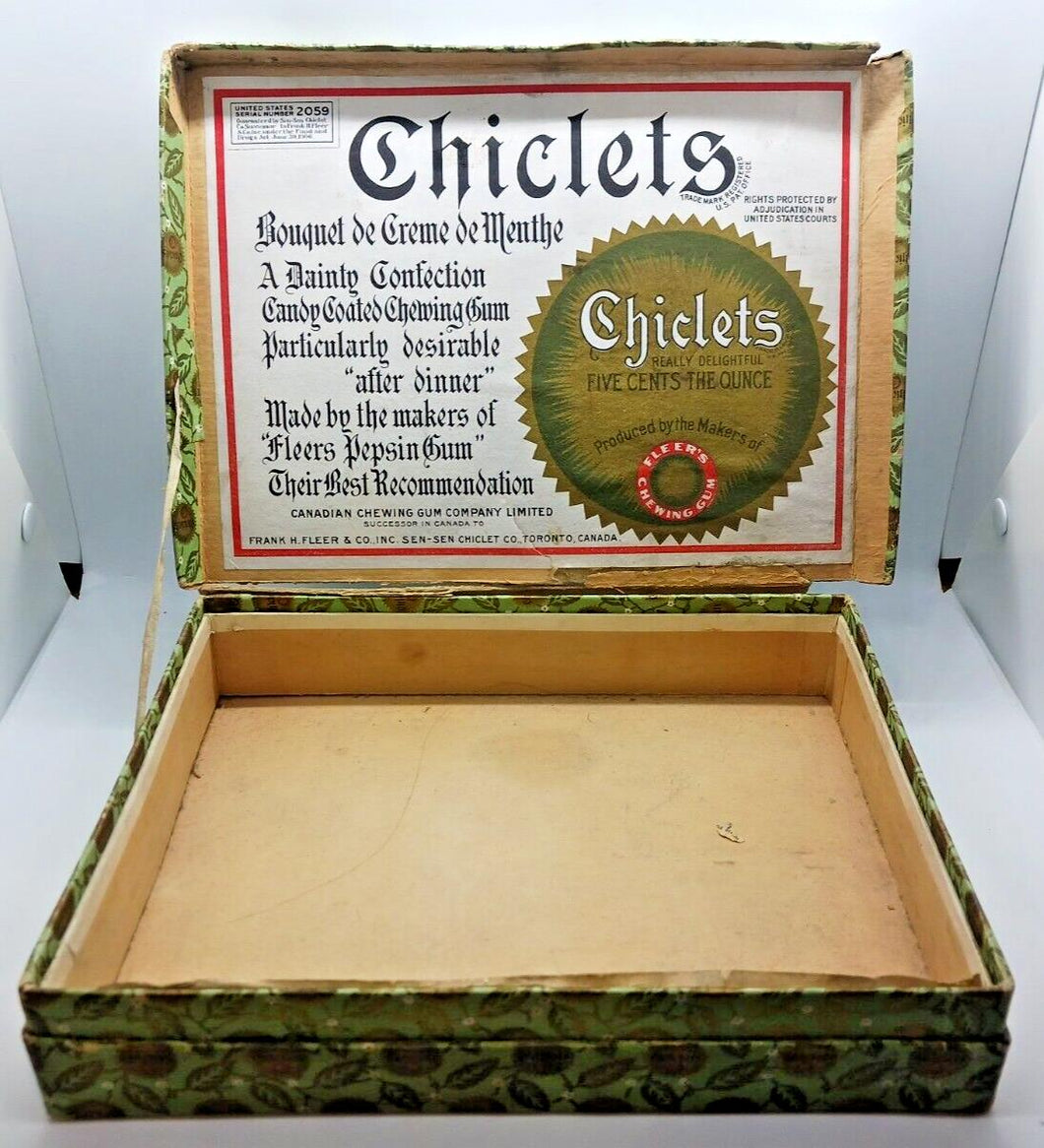 Early Chiclets Canadian Candy Coated Chewing Gum Store Display Box