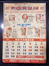 Load image into Gallery viewer, 1952-53 Montreal Canadiens World&#39;s Champions Sweet Caporal Hockey Calendar
