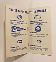 Load image into Gallery viewer, 1945 Quaker Oats Toronto Maple Leaf Bantam Hockey Club Membership Booklet - Rare
