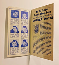 Load image into Gallery viewer, 1945 Quaker Oats Toronto Maple Leaf Bantam Hockey Club Membership Booklet - Rare

