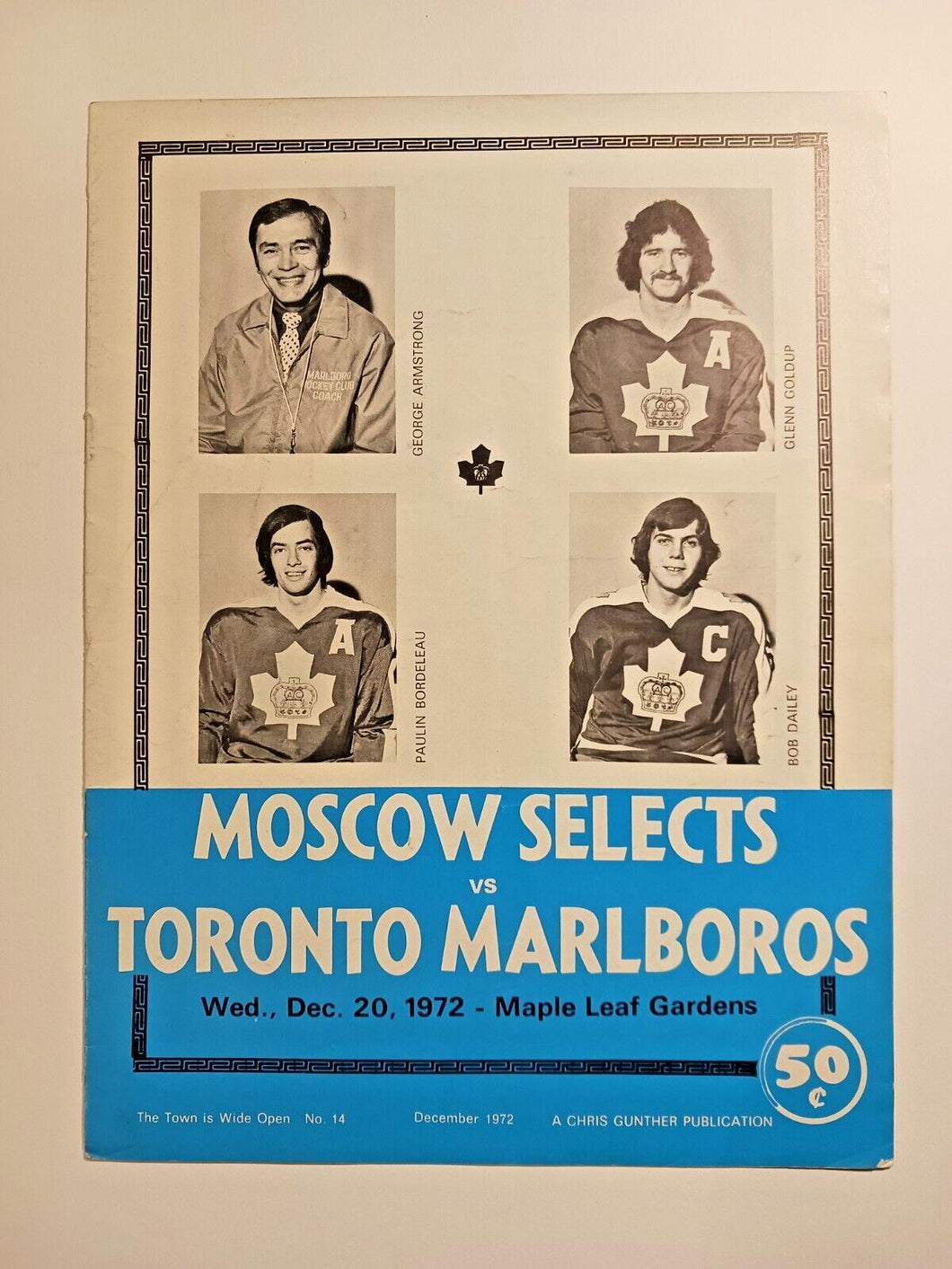 1972 Moscow Selects vs Toronto Marlboros Game Program - Rare