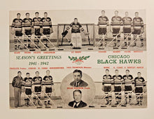 Load image into Gallery viewer, 1941-42 Chicago Black Hawks Christmas Card Original One Sided

