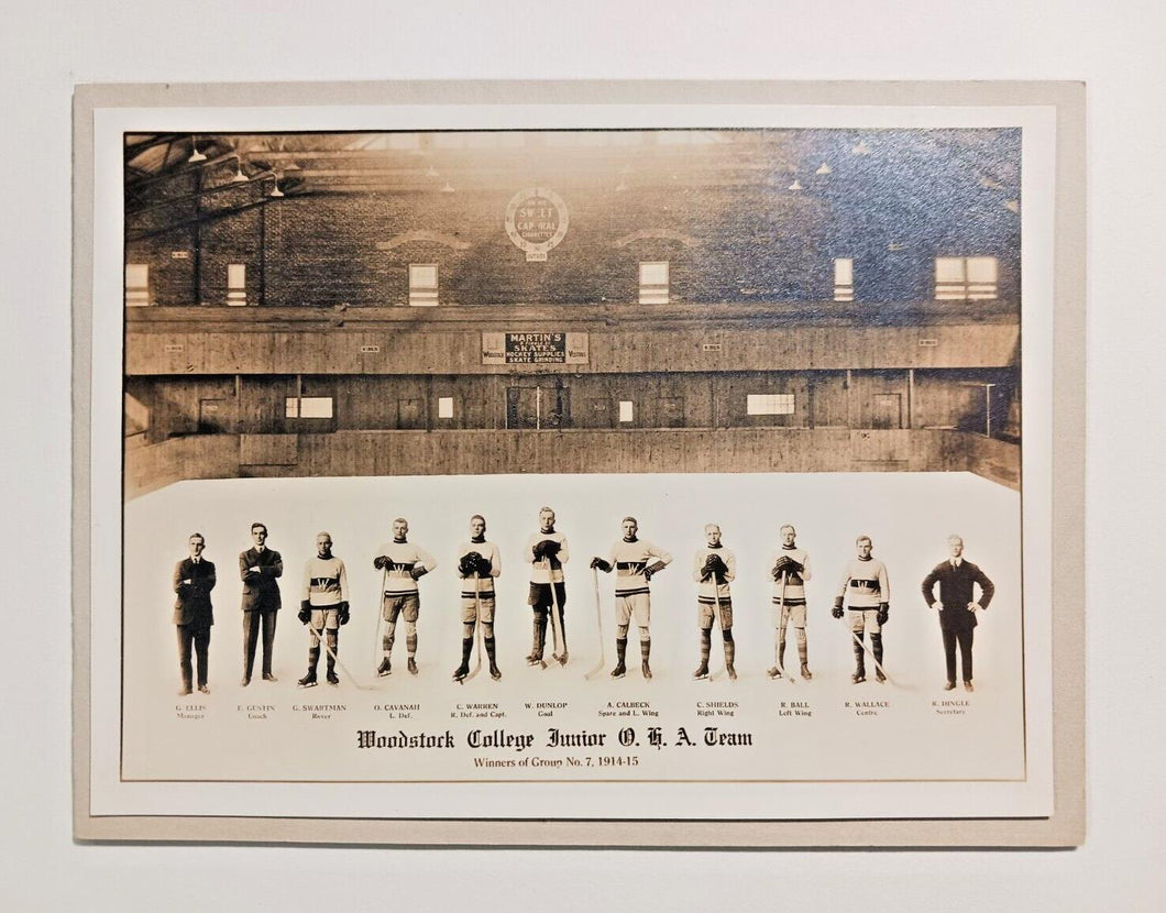 1914-15 Woodstock College Junior OHA Hockey Team Photo - Rare
