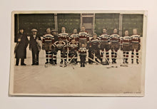 Load image into Gallery viewer, 1938 Midland Hand Colored Hockey Team Photo Midland Bugel Band
