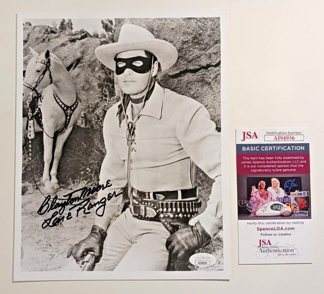 Clayton Moore Lone Ranger Signed 8