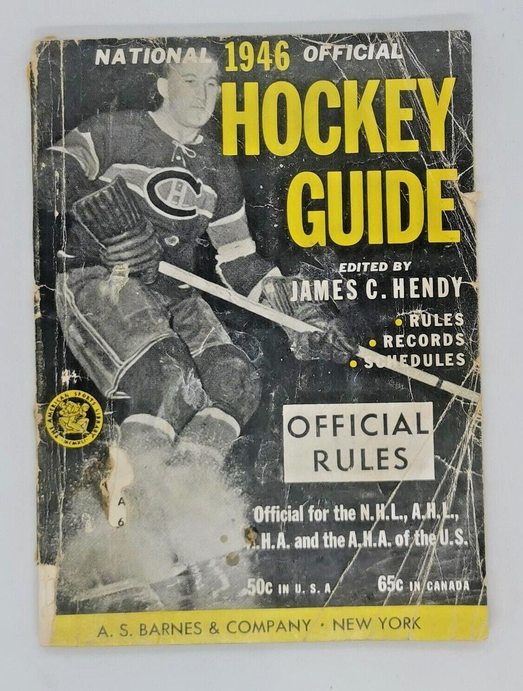 1946 Jim Hendy Hockey Guide Official Rules