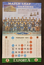 Load image into Gallery viewer, 1974-75 Maple Leaf Gardens Toronto Marlboro Calendar Page Signed
