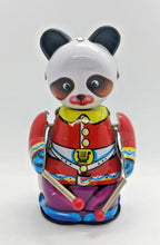 Load image into Gallery viewer, Vintage Wind-Up Tin Toy Panda Playing a Drum, Needs Key &amp; no drum
