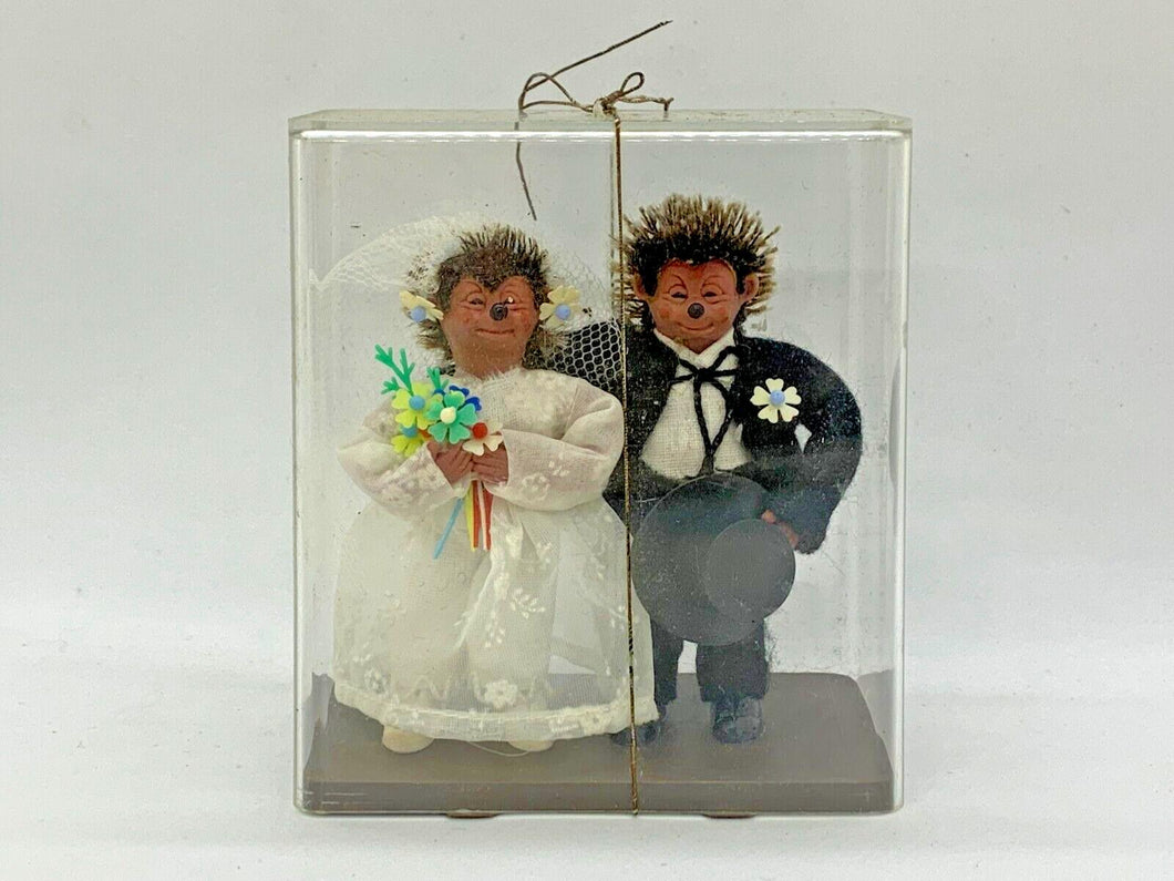 Vintage Peter-Figuren Austria Wedding Bride Groom Hedgehog Figurine Cake Topper