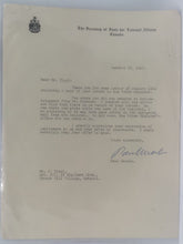 Load image into Gallery viewer, Paul Martin Sr. 1967 Canadian Prime Minister Signed Letter
