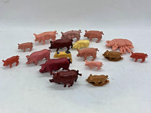 Load image into Gallery viewer, Lot of 17 Vintage Hard Plastic Pig Figurines - More Farm Animals Available
