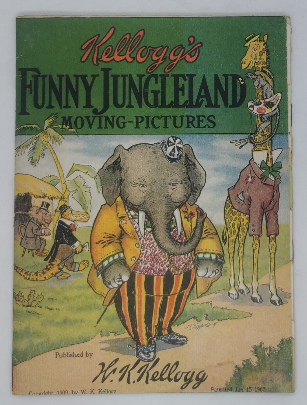 1909 Kellogg's Funny Jungleland Moving Pictures Booklet