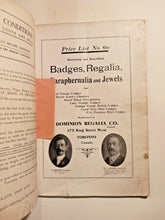 Load image into Gallery viewer, 1900 Dominion Regalia &amp; Co Catalogue Ltd. No. 60, 175 King St. West Toronto CAN
