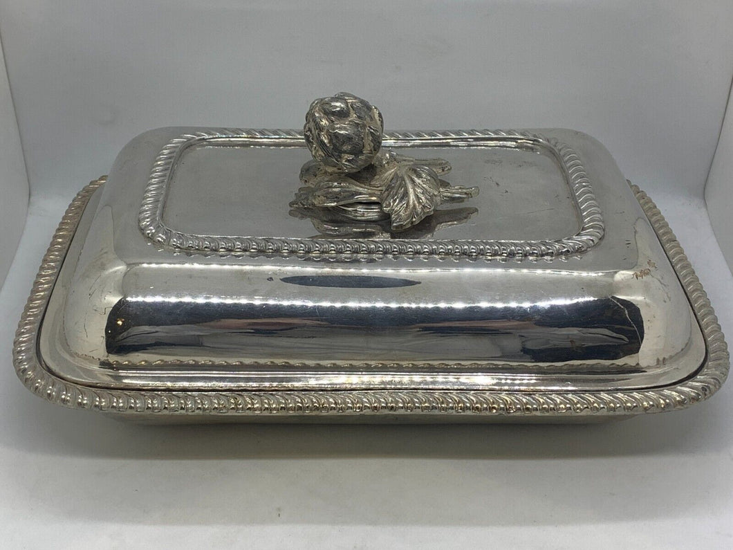Antique Vintage Silver Plate - Serving Tray & Dish Cover
