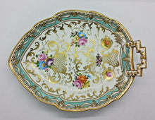 Load image into Gallery viewer, 1820s KPM Handpainted BERLIN German Leaf Shaped Candy Bowl with Gold Trim
