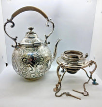 Load image into Gallery viewer, James Dixon Tilt Kettle with Stand Silverplate EP | GS
