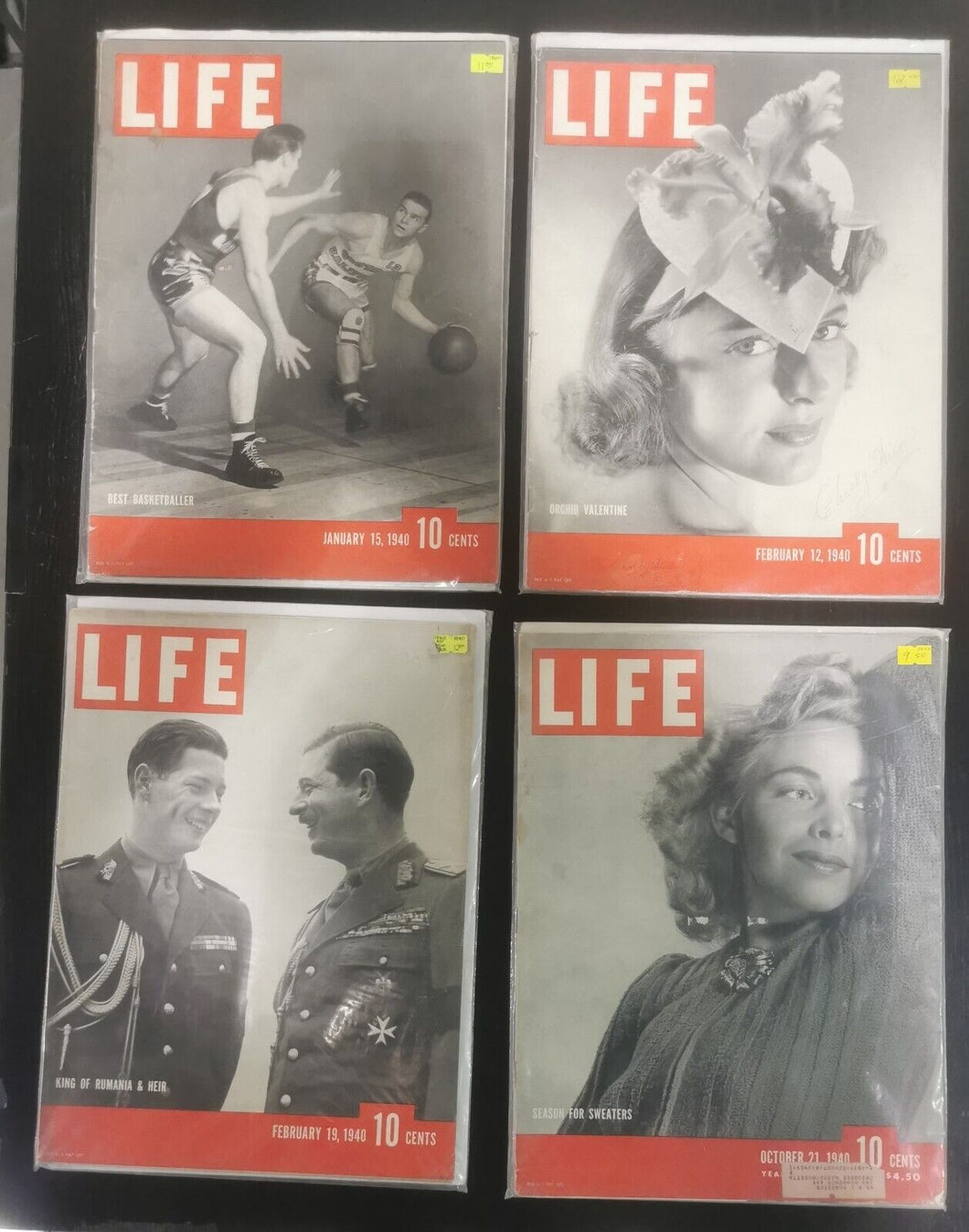 Life Magazines Lot Issued 1940 Jan 15, Feb 12, Feb 19, Oct 21