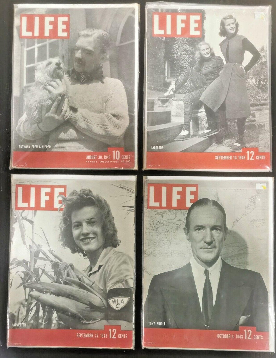 Life Magazines Lot Issued 1943 Aug 30, Sept 13, Sept 27, Oct 4
