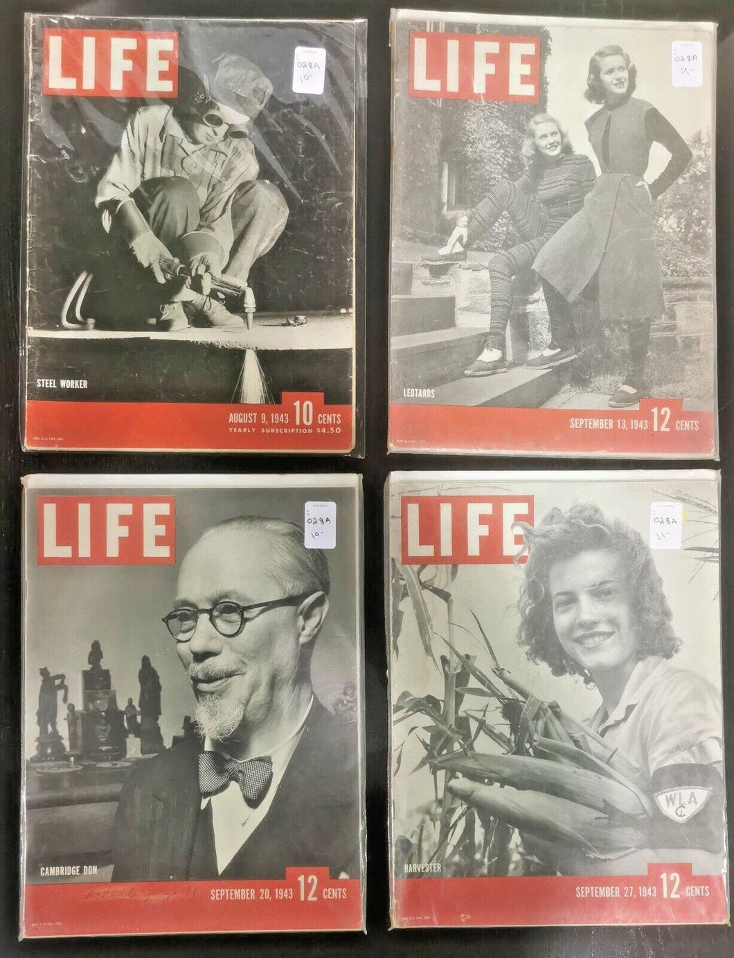Life Magazines Lot Issued 1943 Aug 9, Sept 13, Sept 20, Sept 27
