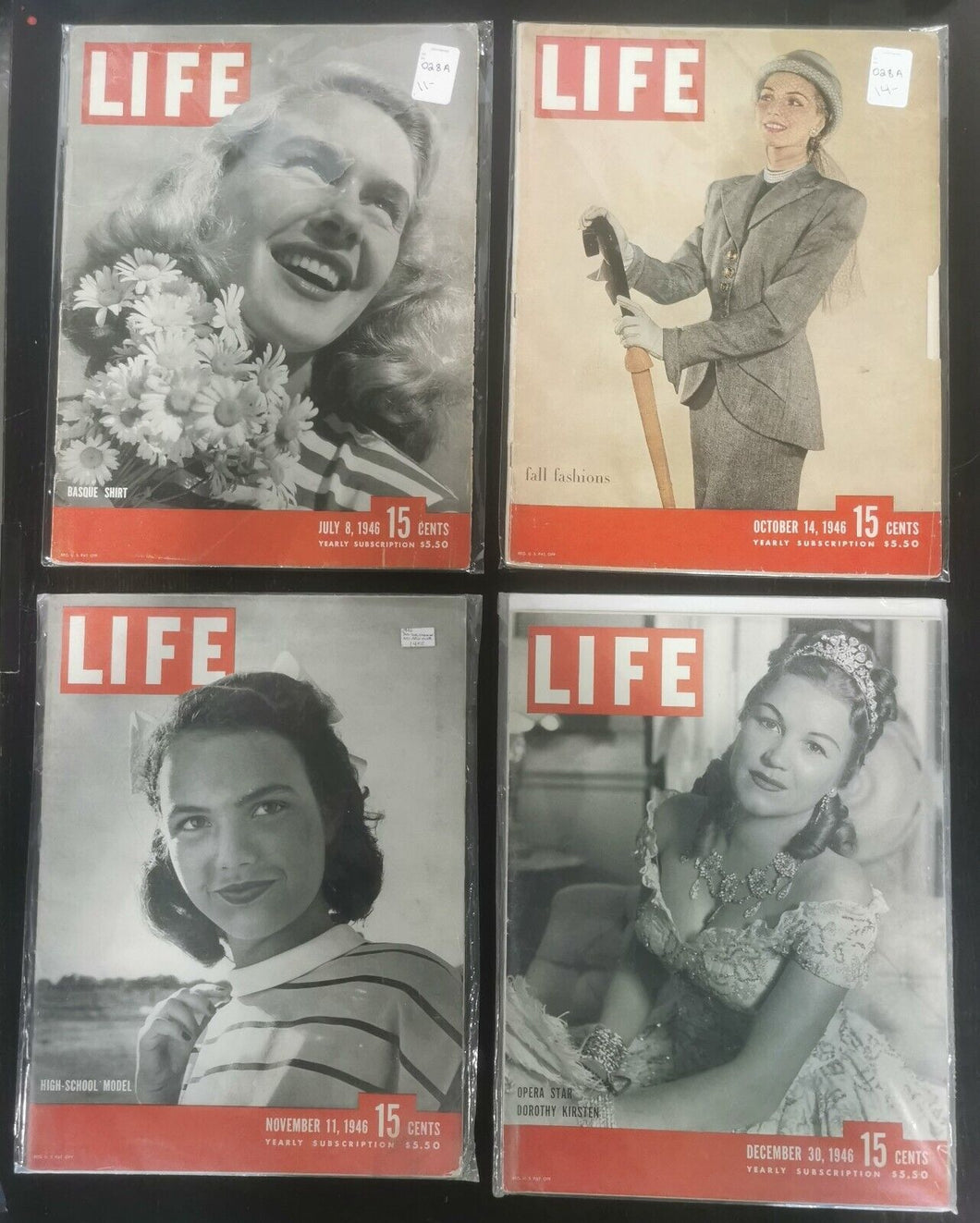 Life Magazines Lot Issued 1946 July 8, Oct 14, Nov 11, Dec 30