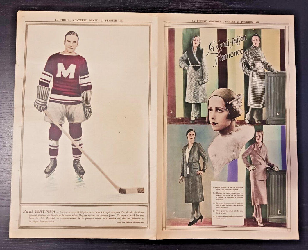 1931 FEVRIER 21, SAMEDI, La Presse, Montreal Full Complete Issue w/ Paul HAYNES