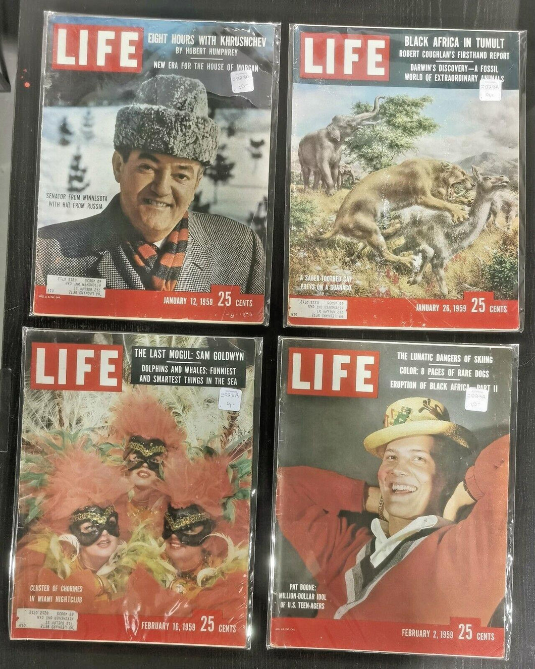 Life Magazines Lot Issued 1959 Jan 12, Jan 26, Feb 2, Feb 16