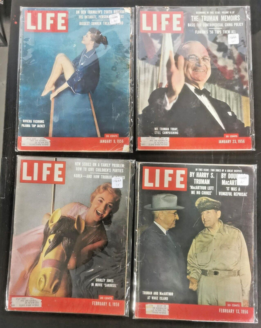 Life Magazines Lot Issued 1956 Jan 9, Jan 23, Feb 6, Feb 13, Feb 27