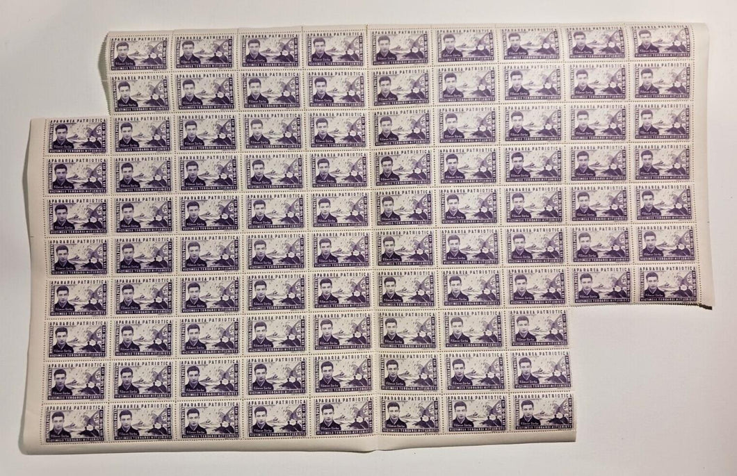 Romania 1945 Apararea Patriotica (TIP A) 10x10 Stamp Sheet (Miss 8) 36+164 LEI