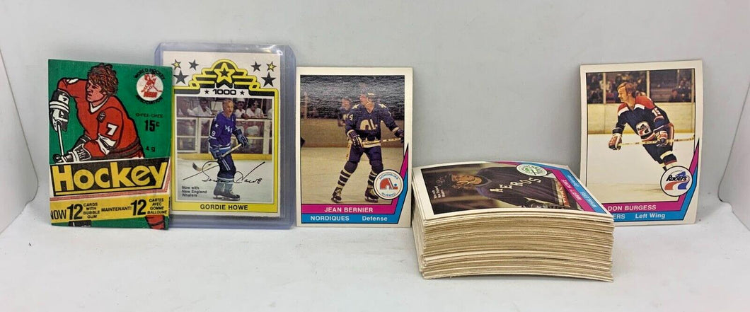 1977-78 WHA OPC Hockey Set + Gum Wrapper (#1-66 Unmarked Checklist) NRMT-MT