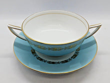 Load image into Gallery viewer, Minton Bone China Blue with Gold Leaves Trim Pattern Creamer
