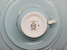 Load image into Gallery viewer, Minton Bone China Blue with Gold Leaves Trim Pattern 5 Piece Place Set x 8, 40pc
