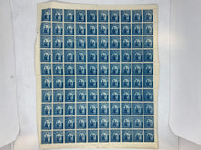 Load image into Gallery viewer, Vintage 10x10 Sheet - Blue 1941 Gheorghe Duca, Romanian Stamps (24 Lei) (C)
