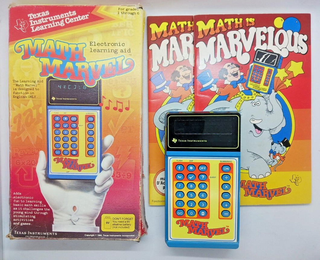 TI Texas Instruments Math Marvel (1980) - COMPLETE - VINTAGE RARE HTF!! w/ Box