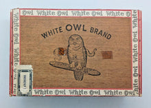 Load image into Gallery viewer, Vintage WHITE OWL BRAND 5 Cents Cigar Box from GENERAL CIGAR CO.

