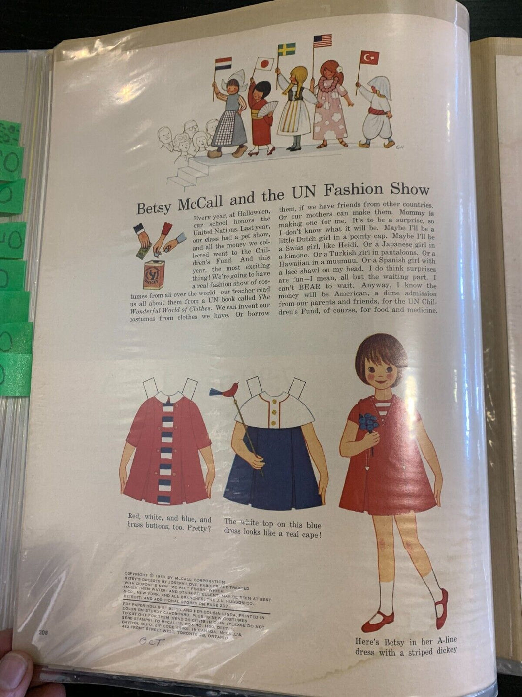 Lot of 7 - 1962 & 1963 Betsy McCall Paper Doll Uncut Magazines