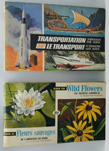 Load image into Gallery viewer, 1947 Sticker Book Lot of 2 Complete, Transportation, Wild Flower
