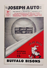 Load image into Gallery viewer, 1960 Buffalo Bisons Toronto Maple Leafs Baseball Program Scored
