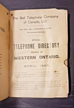 Load image into Gallery viewer, 1905 April Official Bell Telephone Directory of Western Ontario *Rare*
