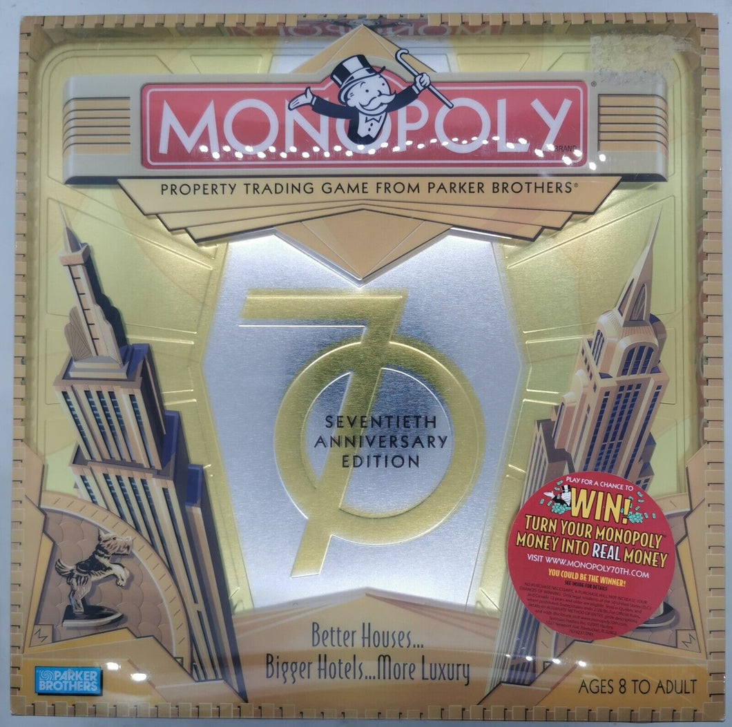 2005 MONOPOLY 70th Anniversary Edition Board Game (NIB)