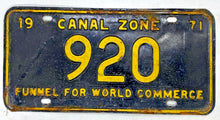 Load image into Gallery viewer, 1971 Canal Zone License Plate #920 - Funnel for World Commerce
