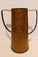 Load image into Gallery viewer, Antique Nouveau Copper Vase 15 1/2&quot; Tall
