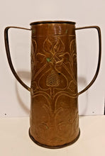 Load image into Gallery viewer, Antique Nouveau Copper Vase 15 1/2&quot; Tall
