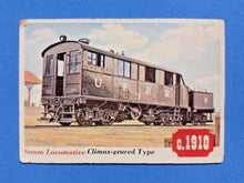 Load image into Gallery viewer, 1955 Topps Rails &amp; Sails #39 Steam Locomotive Climax-geared Type
