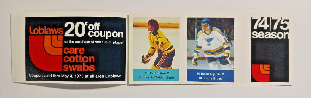 Loblaws NHL Action Players 1974-75 Sticker Stamps w/ Craig Ramsay