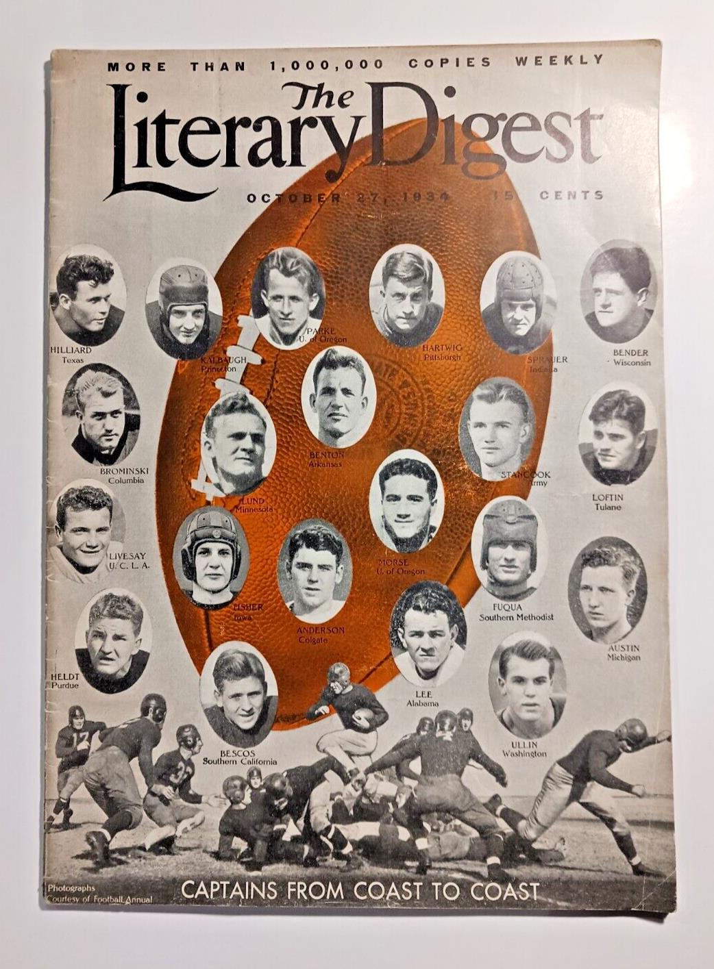 1934 October 27, The Literary Digest - Captains From Coast to Coast Magazine