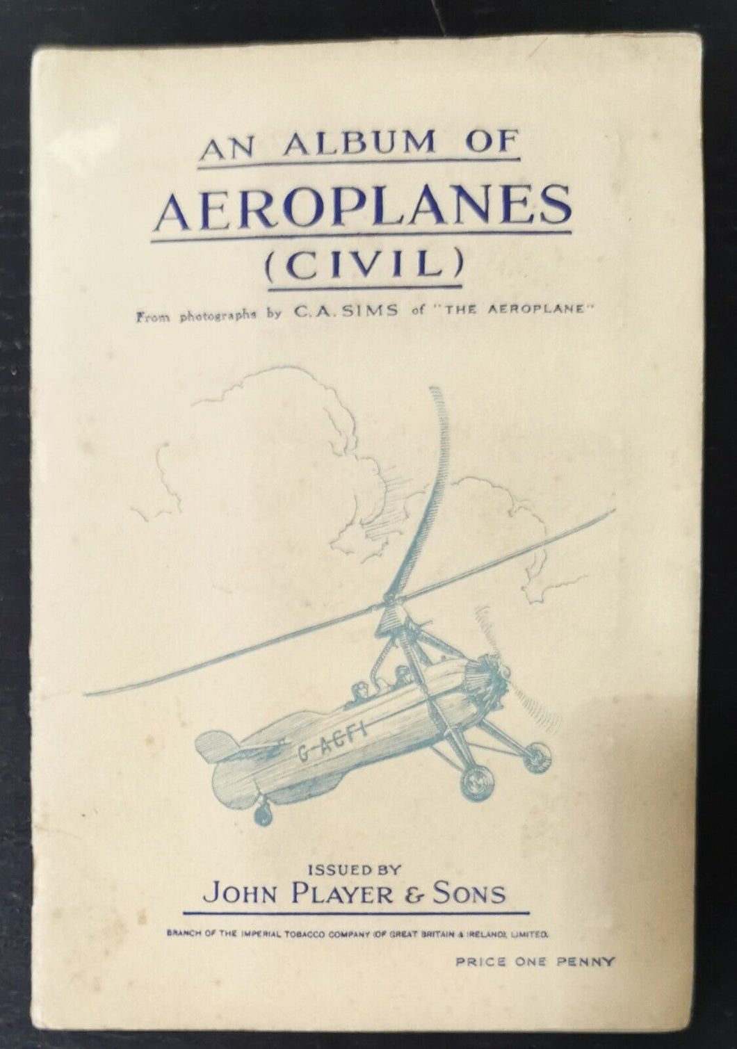 1935 John Player Cigarette Card Set 1 - 50 Aeroplanes