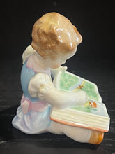 Load image into Gallery viewer, Herend Hungary - Little Girl Reading Book, Porcelain Figurine

