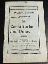 Load image into Gallery viewer, 1890&#39;s Western Football Association - Constitution and Rulebook
