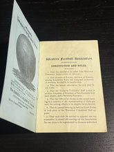 Load image into Gallery viewer, 1890&#39;s Western Football Association - Constitution and Rulebook
