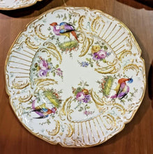 Load image into Gallery viewer, 18TH C. Paris Porcelain Vincennes Hand Painted Exotic Bird Set of 10 Plates
